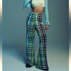 NWT UO Plaid Wide Leg Vintage Punk 90s Lightweight Pants